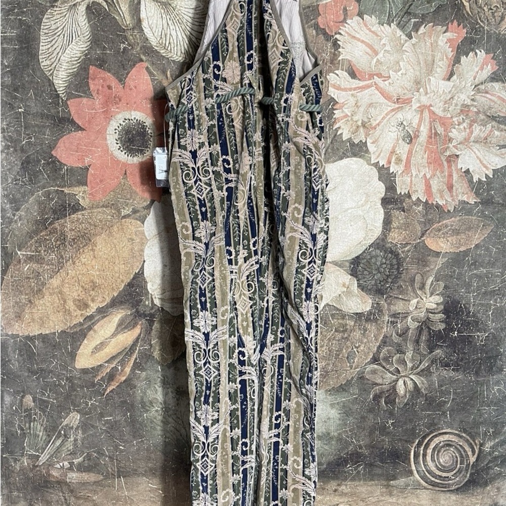 Free People Olive & Black Printed Jumpsuit - Picture 5 of 12